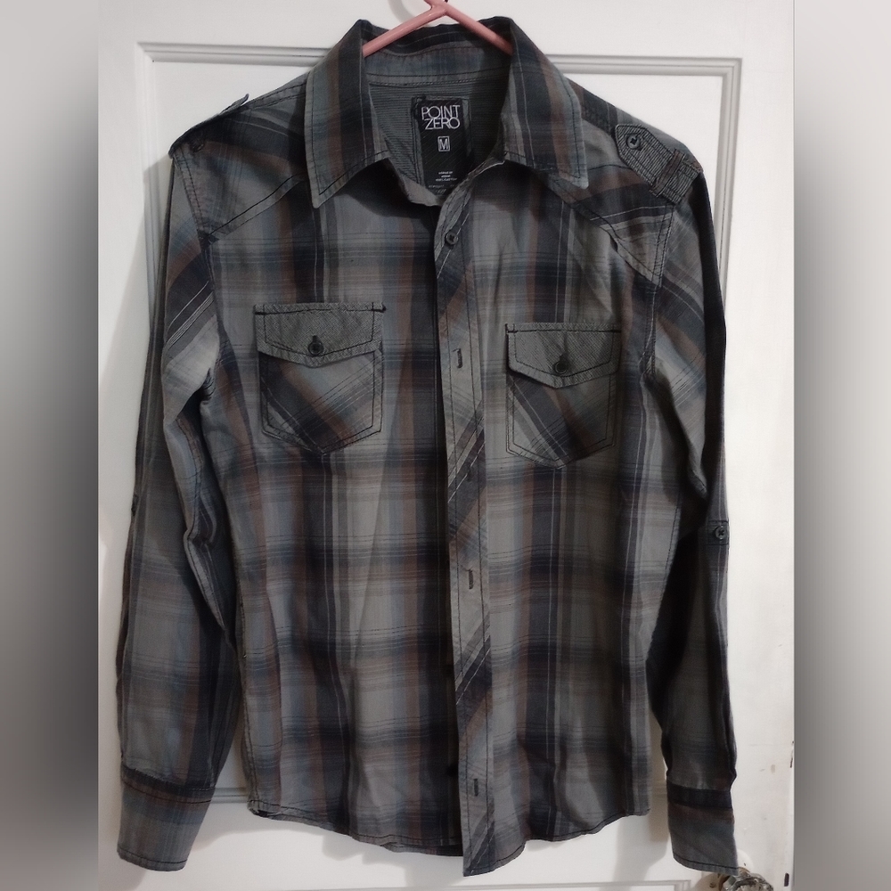 Point Zero- Button Down For Men Shirt